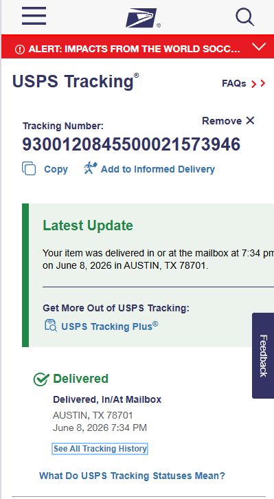 Tracking Number Proof 14