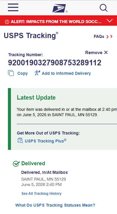 Tracking Number Proof 2